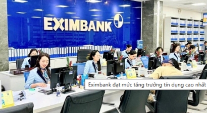 Eximbank đạt mức tăng trưởng tín dụng cao nhất nửa thập kỷ